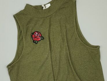 khaki bluzki: T-shirt, H&M, L (EU 40), condition - Good