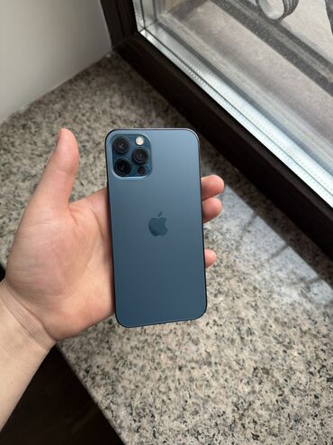 Apple iPhone: IPhone 12 Pro, Б/у, 256 ГБ, Pacific Blue, Зарядное устройство, Защитное стекло, Коробка, 75 %