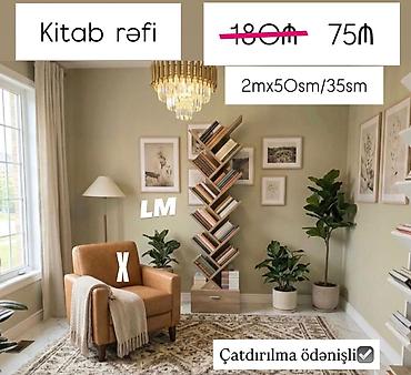 Kitab rəfi - Ölçü: 2 m x 50 sm x 35 sm - Dizayn: “ağac budağı”