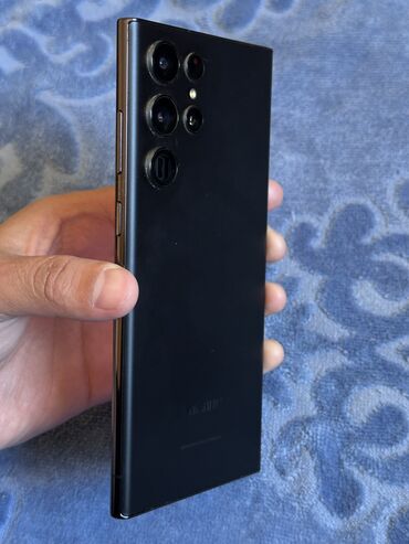 телефон г ош: Samsung Galaxy S22 Ultra, Б/у, 256 ГБ, цвет - Черный, 1 SIM