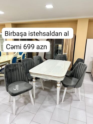 Dolablar: Qonaq otağı üçün, Açılmayan, Dördbucaq masa, 6 stul