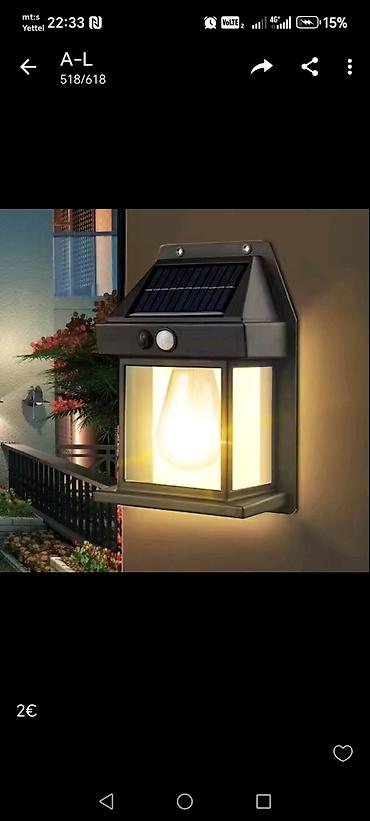 uradi sam bašta: Solarna zidna lampa sa senzorom pokreta - Spoljna LED svetiljka na — 1