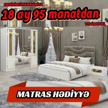 2 mertebeli krovat: İkinəfərlik çarpayı, Dolab, Termo, 2 tumba, Azərbaycan, Yeni