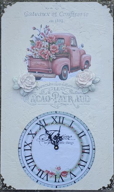 lovački zidni satovi: Wall clock, color - White, New