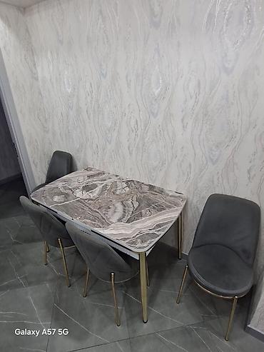 metbex stolları: Mətbəx/qonaq otağı üçün modern stol-stul dəsti - Stol: Dördkünc — 1