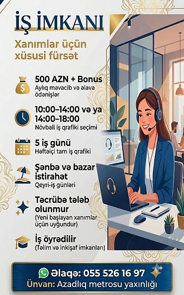face model vakansiya: İş imkanı – xanımlar üçün - Aylıq 500 AZN + bonus (aylıq məvacib və — 1
