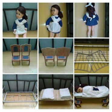 Oyuncaqlar: Куклы(SSSR). Комплект "Кукла - школьница с кроватью и стульями" — 1