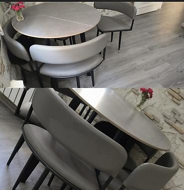 Qonaq otağı üçün, İşlənmiş, Oval masa, 4 stul