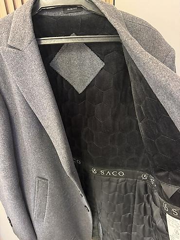 альпака пальто: Мужское пальто SACO Slim Fit - Состав ткани: шерсть 80%, кашемир 20% — 4