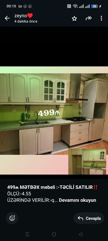 *499₼ MƏTBƏX mebeli :-TƏCİLİ SATILIR*‼️ ÖLÇÜ:-4.55 ÜZƏRİNDƏ