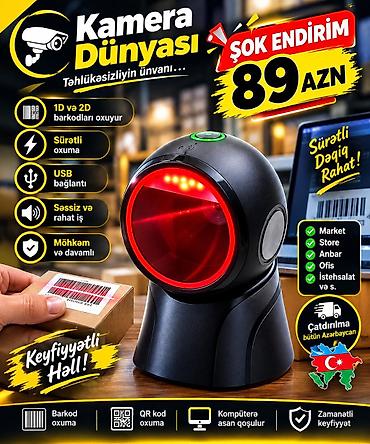 ucuz printer satilir: Masaüstü 2D/QR barkod oxuyucu – USB, Plug&Play - Rəng: Qara - — 1