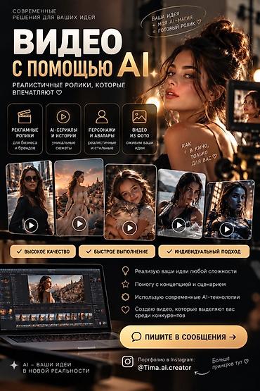 Видеоролики с помощью AI — реалистично и стильно Что делаю: -
