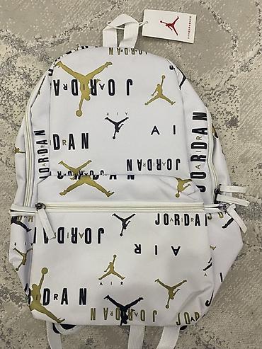 зонт купить: Рюкзак Jordan Air, белый с фирменным принтом Jumpman и надписями — 1