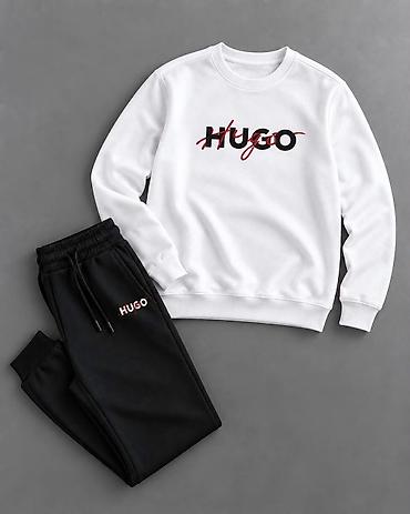 hugo boss sweatshirt: 🔥 MUŠKI KOMPLETI – BELI DUKS + CRNI DONJI DEO 🔥 Moderni i atraktivni — 7