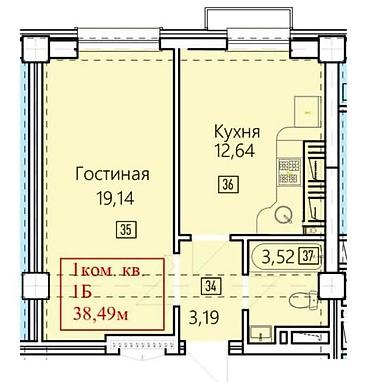 elite house цены: 1 комната, 39 м², Асанбай мкр Элитка, 3 этаж, ПСО (под самоотделку) — 2