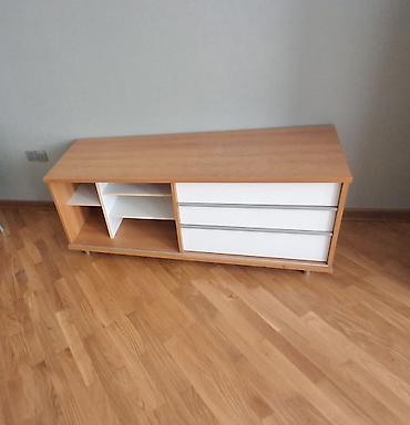 tv set mebel: TV stendi / media dolabı - Material: laminat/DMF, üst və karkas açıq — 1