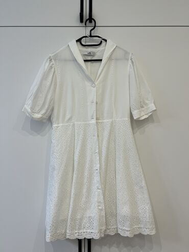 qara tul donlar: Повседневное платье, Мини, Adl, XL (EU 42)