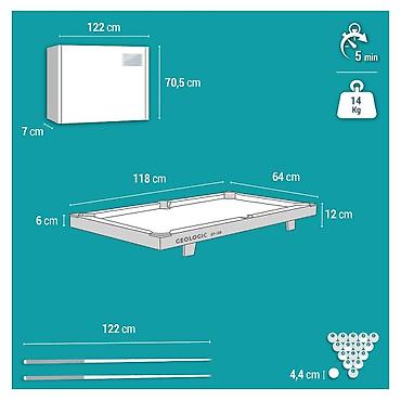 bilyard şarları: 🔸️Uzunluq: 118 cm 🔸️En: 64 cm 🔸️Çəki: 14 kg Stolüstü, stolustu — 10