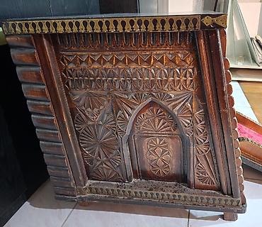 ucuz buket: Əl işi oyma naxışlı taxta sandıq-komod tipli dekorativ mebel — 3