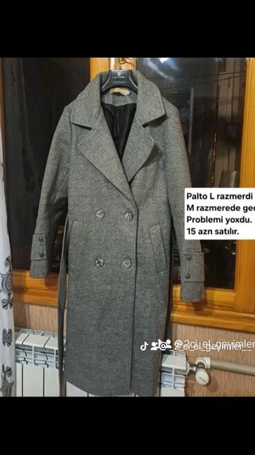женские классические пальто: Palto M (EU 38), rəng - Boz