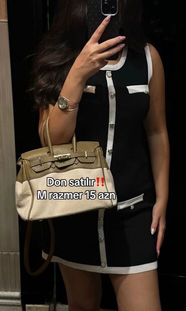 Qadın geyimləri: Qara-ağ mini don - Ölçü: M - Qiymət: 15 AZN (şəkildə göstərilib) -
