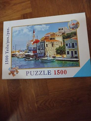 İdman və istirahət: Başlıq: 1500 hissəli panorama puzzle – Aralıq dənizi liman mənzərəsi — 1