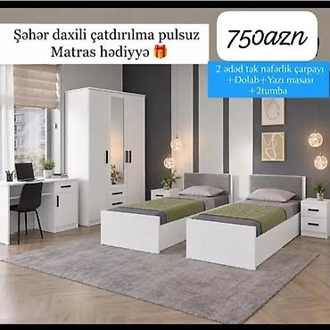 Uşaq/yeniyetmə otağı üçün komplekt mebel dəsti Tərkib: - 2 ədəd tək