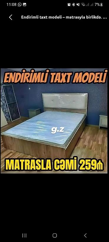 ucuz taxt kravat: Endirimli taxt modeli – matrasla birlikdə. - Taxt: taxta əsaslı — 1