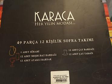 karaca home: Karaca 49 parçalı, 12 nəfərlik şüşə süfrə dəsti Tərkib: - 1 ədəd — 3