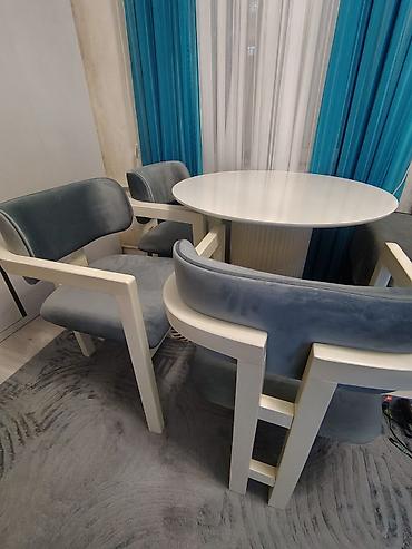 mdf panel: Dəyirmi yemək masası və 4 ədəd kreslo dəsti. Islenilmiyib. - Dizayn — 4