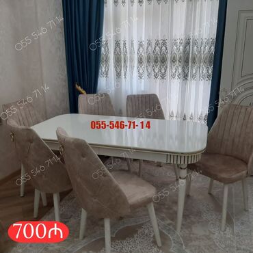 Masa və oturacaq dəstləri: Qonaq otağı üçün, Yeni, 6 stul