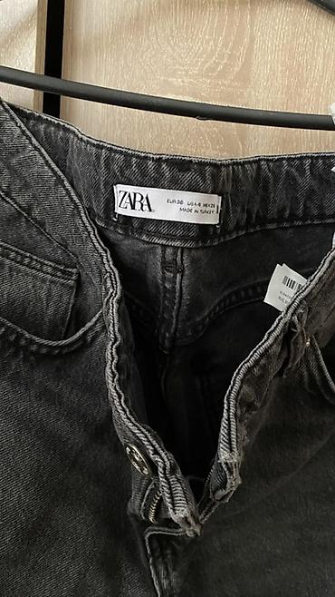 футболка: Джинсы, Zara, S, цвет - Серый — 3