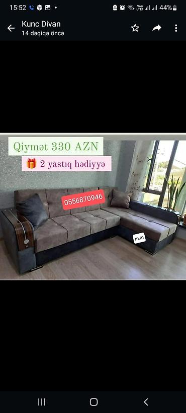 divan temizlenmesi: Künc divan, Qonaq otağı üçün, Parça, Bazasız, Açılan, Kitab — 4