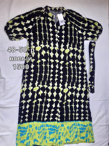 туркменские платья из штапеля: Повседневное платье, Турция, Лето, Длинная модель, Штапель, Турецкое, L (EU 40)