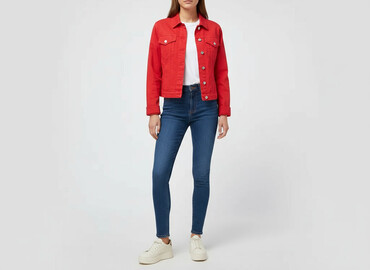 kurtka jeansowa z futerkiem sinsay: Denim, Kurtka jeansowa damska, rozmiar L