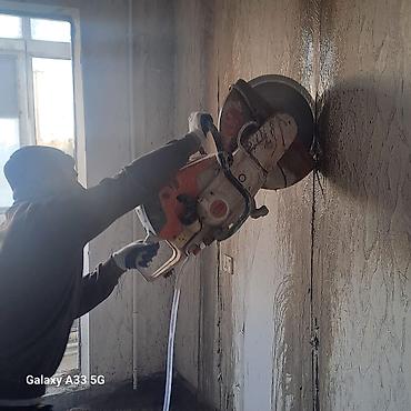 Beton işləri: Beton və daş kəsimi xidməti - Peşəkar benzinli disk kəsici ilə beton — 3