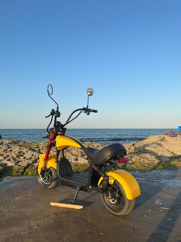 Velosiped ehtiyyat hissələri: Elektrik skuter – chopper üslubunda - Rəng: parlaq sarı, qara