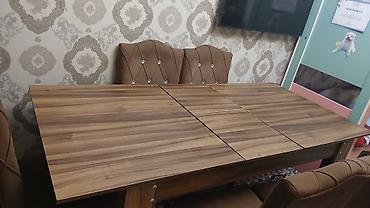 ucuz yataq: Qonaq otağı üçün, İşlənmiş, Açılan, Kvadrat masa, 6 stul — 2