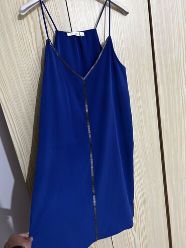 košulje za punije žene: M (EU 38), color - Blue, Cocktail, With the straps