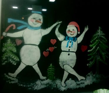 Bayram bəzəkləri: Yeni il vitraj rəsmləri – pəncərə və vitrin bəzəyi - Xidmət: Şüşə — 10