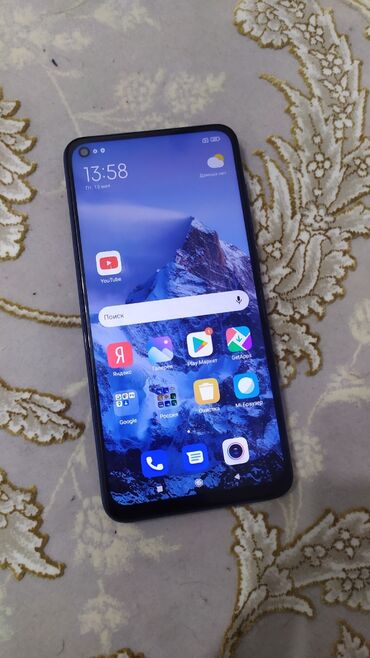 мини камера с передачей на телефон: Redmi, Redmi Note 9, Колдонулган, 128 ГБ, түсү - Көк, 2 SIM