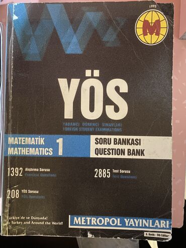 ingiliscə kitab: Yös kitabları (Metropol Yayınları) Matematik 1 ve 2 birlikte 10 manat