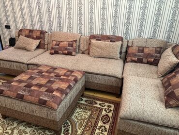 bufik: Künc divan, Jurnal masası, 2 kreslo, Pufik, Bazalı, Açılmayan