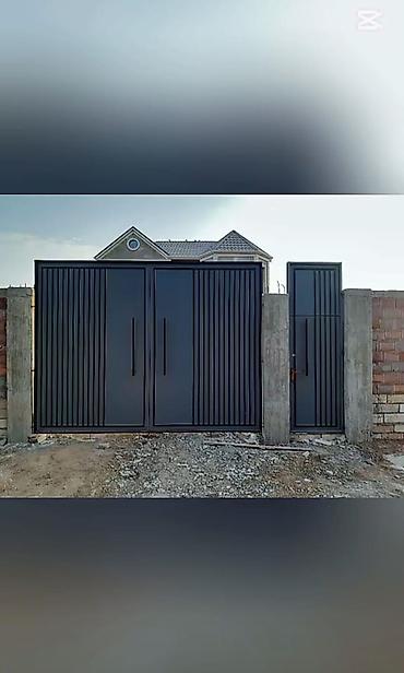 Həyət darvazaları: Metal darvaza və qapı dizaynları - Material: qalın divarlı — 5