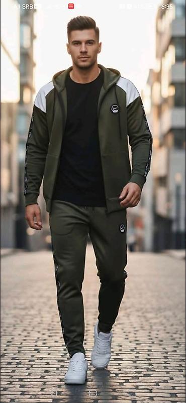 Trenerke: Muški komplet trenerke – dukserica na rajsferšlus i donji deo - Boja — 2