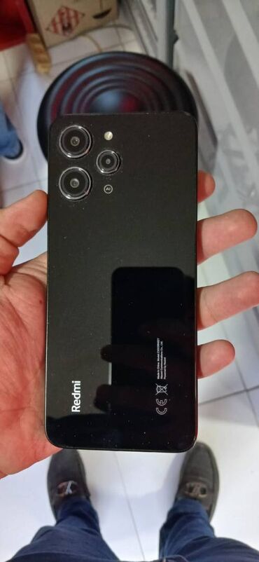 adapter 12 v: Xiaomi Redmi 12, 128 GB, rəng - Qara, 
 Barmaq izi, İki sim kartlı, Face ID