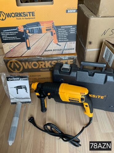 dikt taxta: Worksite ERH106 26 mm Rotary Hammer – 800W Xüsusiyyətlər: - Güc: 800
