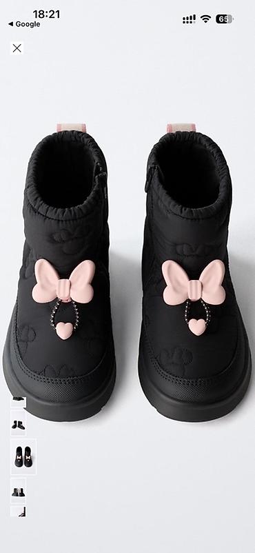 мини маус: Детские непромокаемые дутики/сапожки Zara x Minnie Mouse. Застёжка — 1