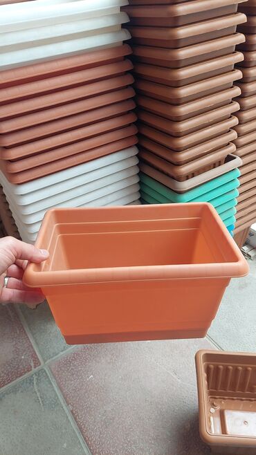 Bitkilər üçün dibçəklər: Dibçək – gül qabı – balkon üçün düzbucaqlı Dibcek qabi dibcek qablari — 6