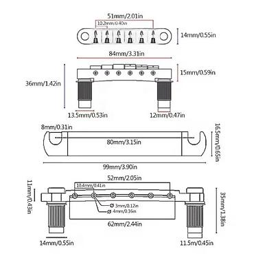 Gitare: BRIDGE TUNE-O-MATIC - LP KOMPLET PROFI | . Slanje po dogovoru — 8